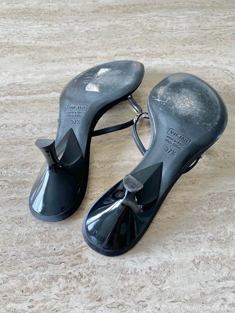 Vintage Giuseppe Zanotti Rhinestone Thong Sandal Heels - Picture 11 of 12